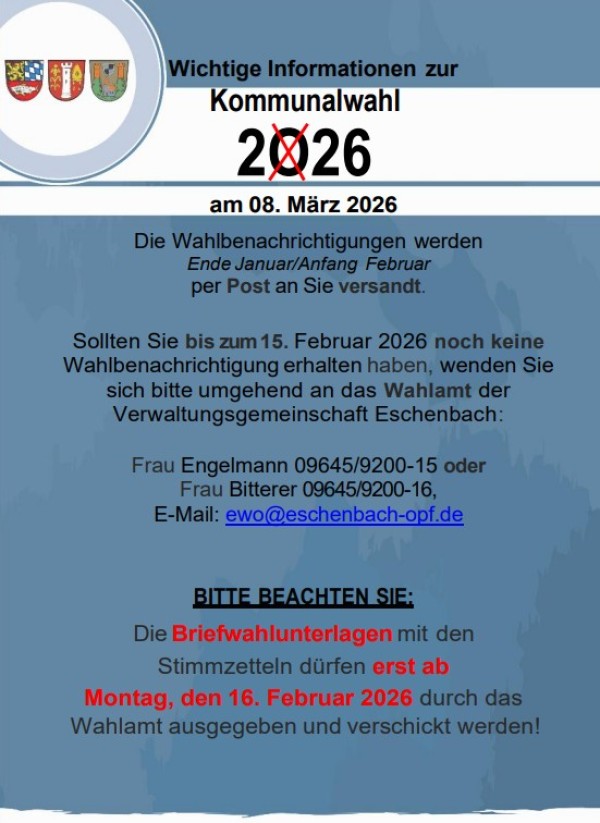 Wichtige Information zur Kommunalwahl am 08.03.2026